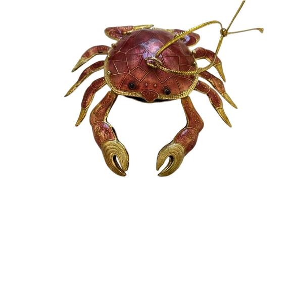 Alsan Victorian Enameling Cloisonné Ornament Crab Hinged Legs Beach - Picture 13 of 13